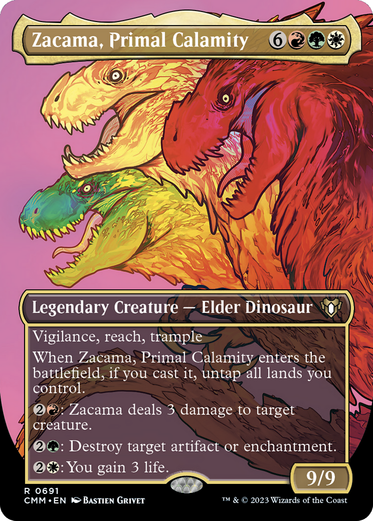 Zacama, Primal Calamity (Borderless Profile) [Commander Masters] | Exor Games New Glasgow