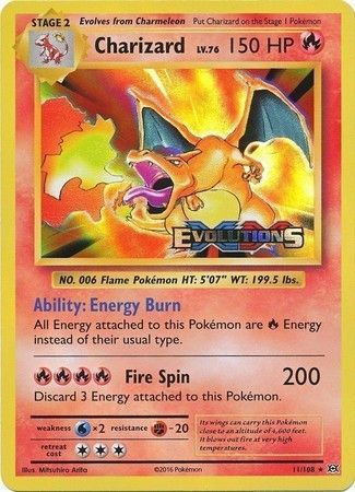 Charizard (11/108) (XY Evolutions Prerelease) [XY: Black Star Promos] | Exor Games New Glasgow