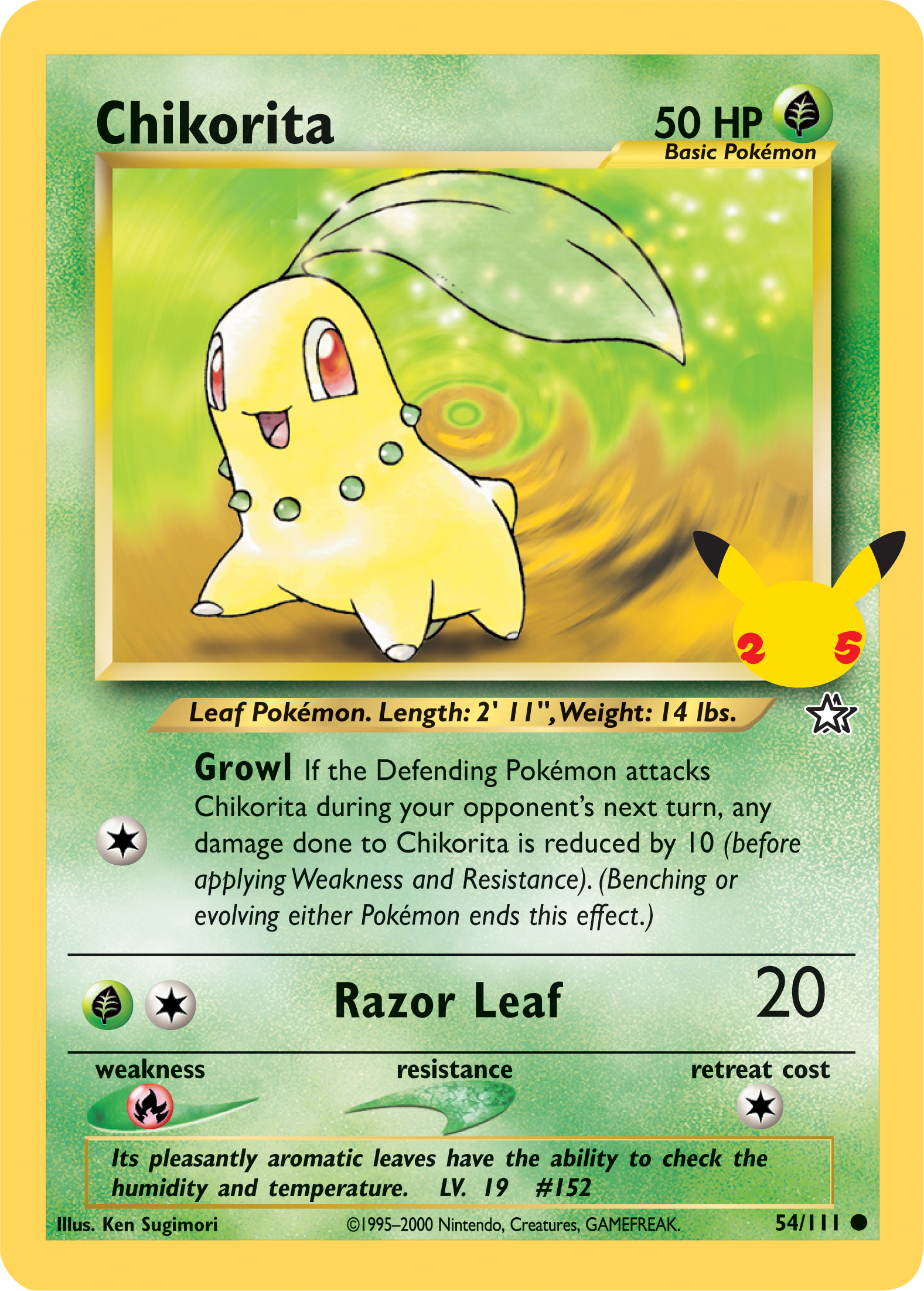 Chikorita (54/111) (Jumbo Card) [First Partner Pack] | Exor Games New Glasgow