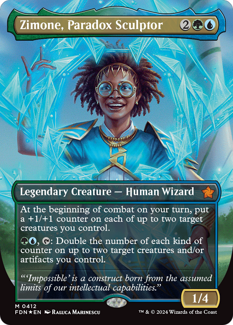 Zimone, Paradox Sculptor (Borderless) (Mana Foil) [Foundations] | Exor Games New Glasgow