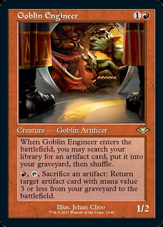 Goblin Engineer (Retro Foil Etched) [Modern Horizons] | Exor Games New Glasgow