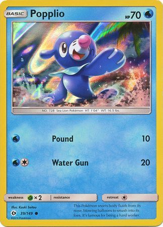 Popplio (39/149) (Water Web Holo) [Sun & Moon: Base Set] | Exor Games New Glasgow