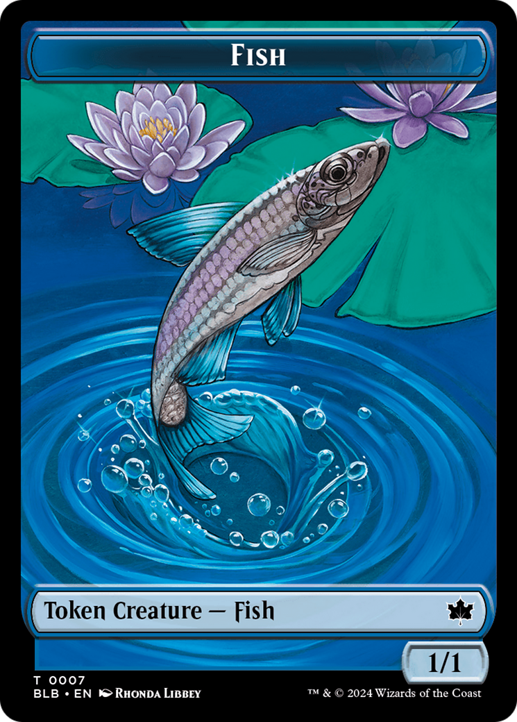 Fish // Tender Wildguide Double-Sided Token [Bloomburrow Tokens] | Exor Games New Glasgow