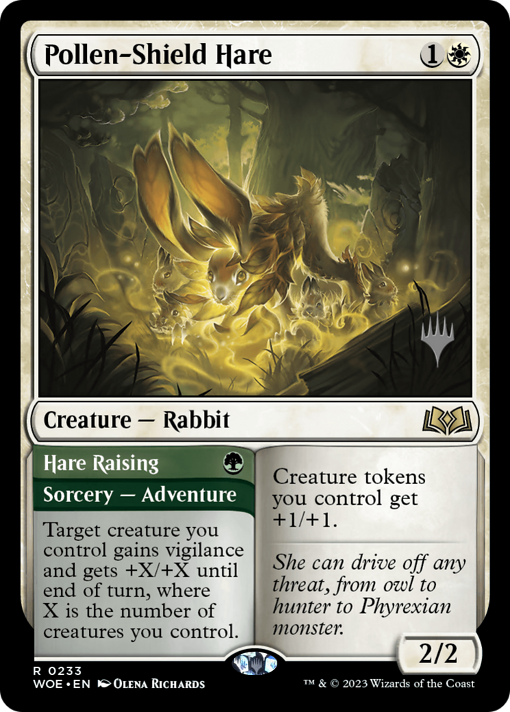 Pollen-Shield Hare // Hare Raising (Promo Pack) [Wilds of Eldraine Promos] | Exor Games New Glasgow