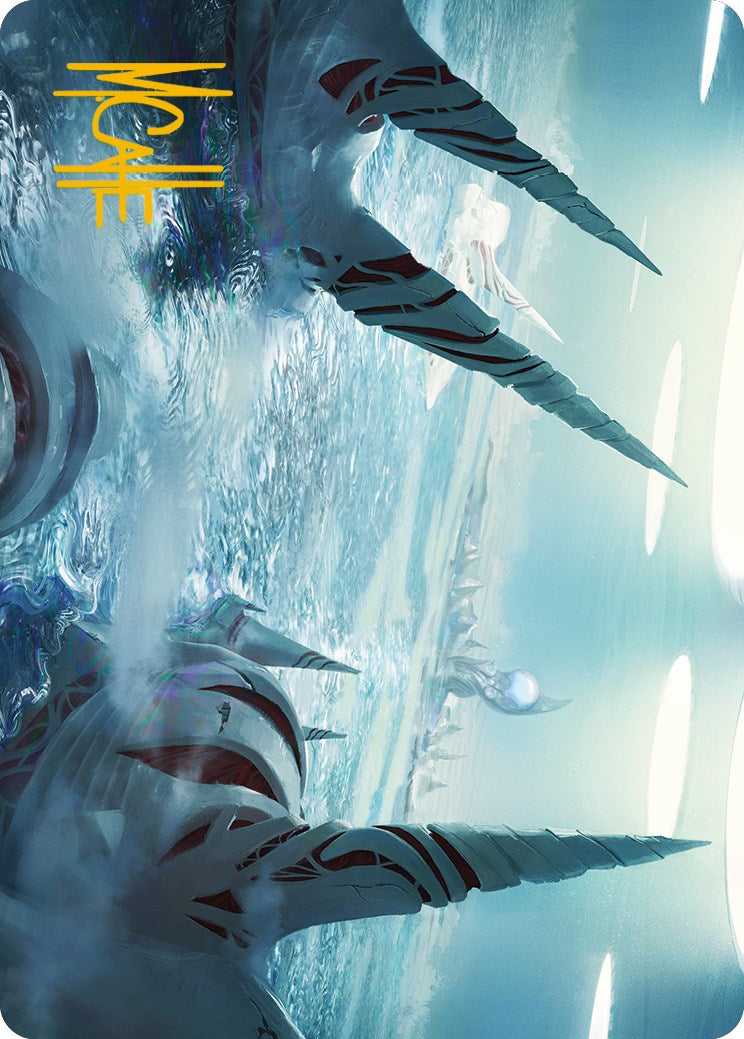 Seachrome Coast Art Card (Gold-Stamped Signature) [Phyrexia: All Will Be One Art Series] | Exor Games New Glasgow