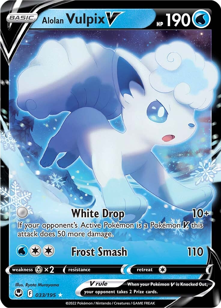 Alolan Vulpix V (033/195) [Sword & Shield: Silver Tempest] | Exor Games New Glasgow