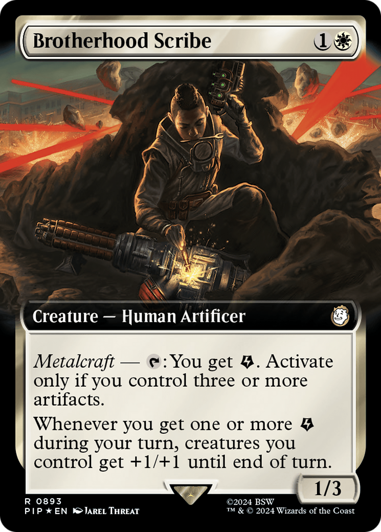 Brotherhood Scribe (Extended Art) (Surge Foil) [Fallout] | Exor Games New Glasgow