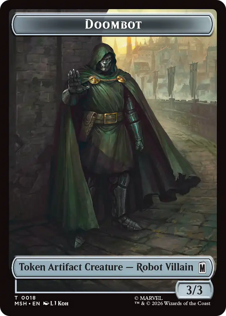 Merfolk // Doombot Double-Sided Token [Marvel Super Heroes Tokens] | Exor Games New Glasgow