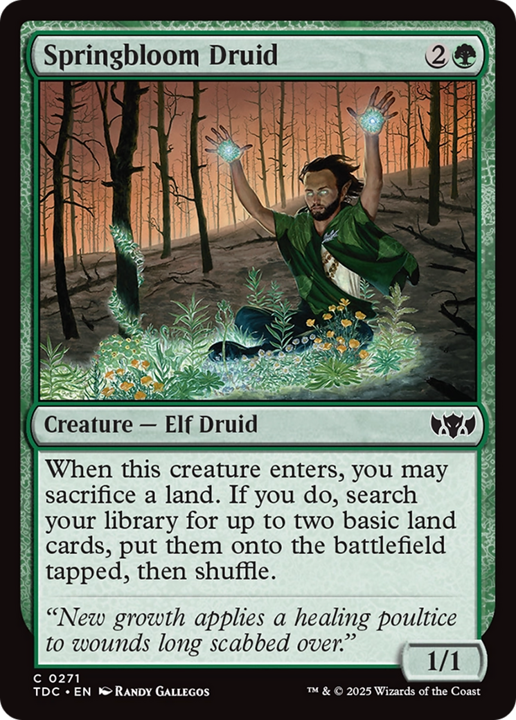 Springbloom Druid [Tarkir: Dragonstorm Commander] | Exor Games New Glasgow