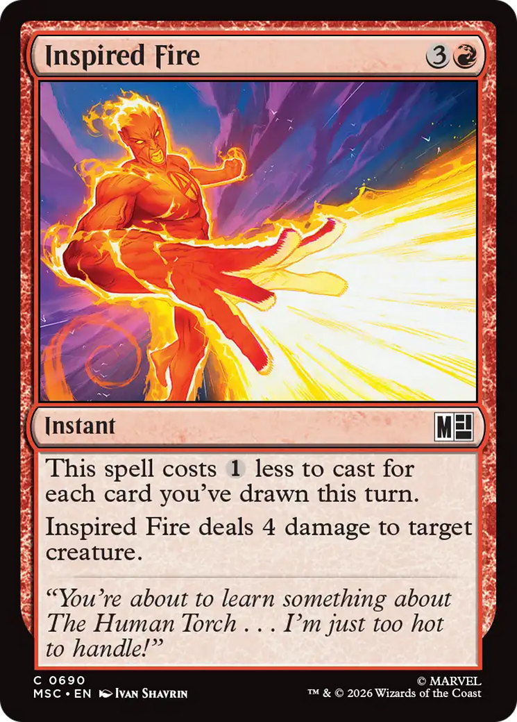 Inspired Fire [Marvel Super Heroes Commander] | Exor Games New Glasgow