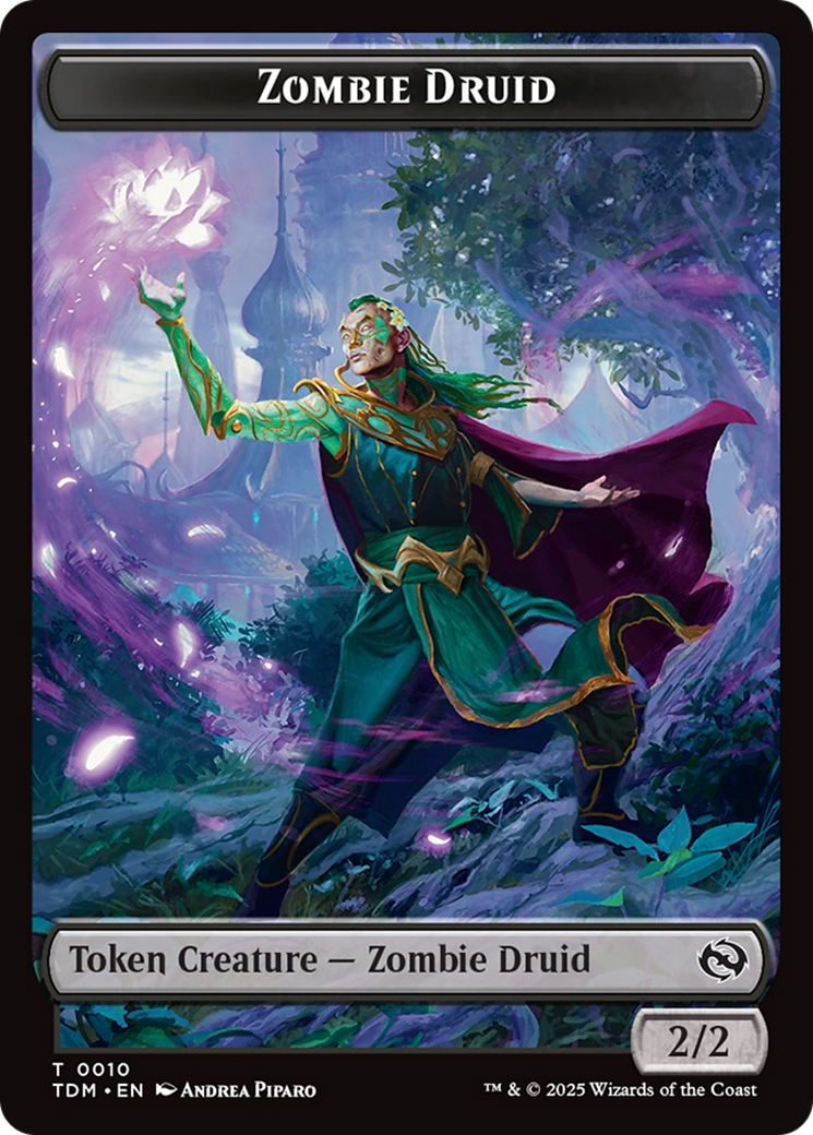 Treasure // Zombie Druid Double-Sided Token [Tarkir: Dragonstorm Tokens] | Exor Games New Glasgow