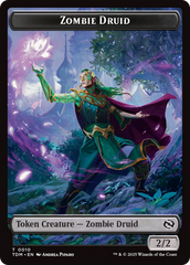 Zombie Druid // Treasure Double-Sided Token [Tarkir: Dragonstorm Tokens] | Exor Games New Glasgow