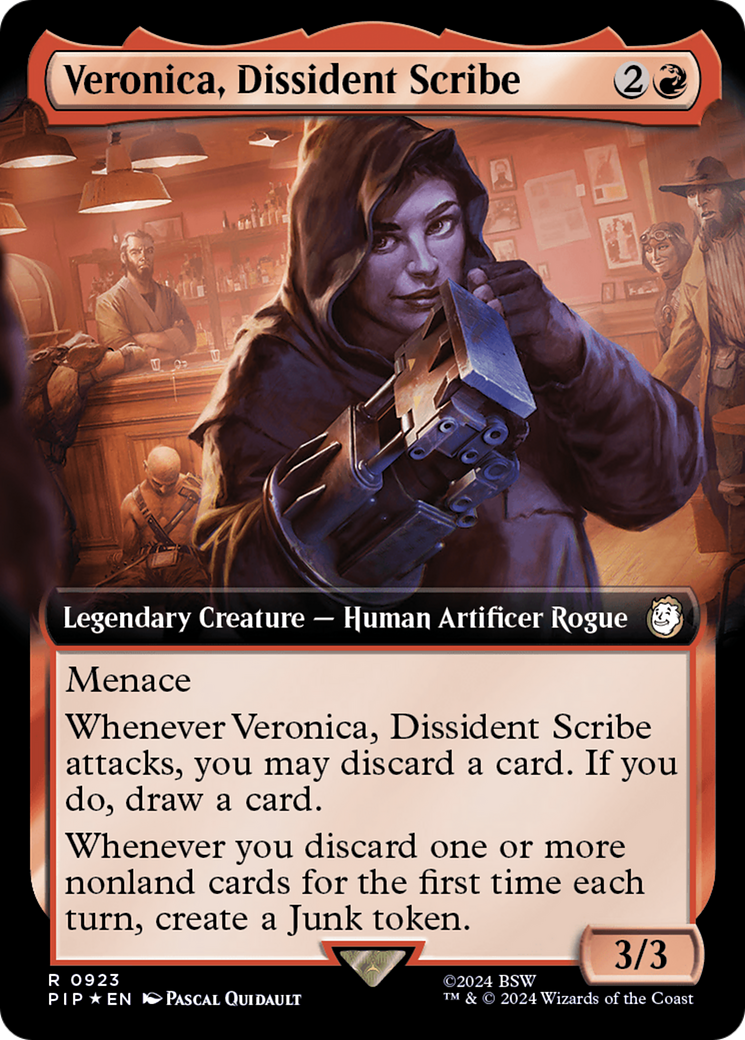 Veronica, Dissident Scribe (Extended Art) (Surge Foil) [Fallout] | Exor Games New Glasgow