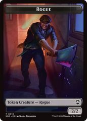 Spirit (0025) // Rogue Double-Sided Token [Secrets of Strixhaven Commander Tokens] | Exor Games New Glasgow
