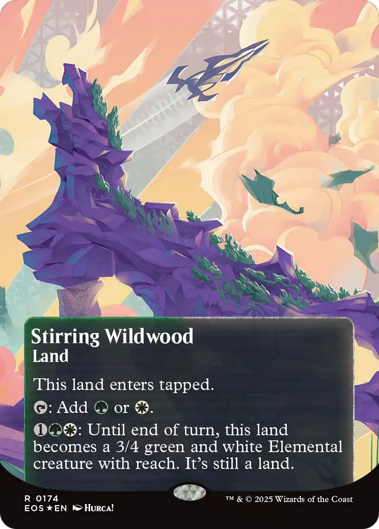 Stirring Wildwood (0174) (Borderless) (Galaxy Foil) [Edge of Eternities: Stellar Sights] | Exor Games New Glasgow