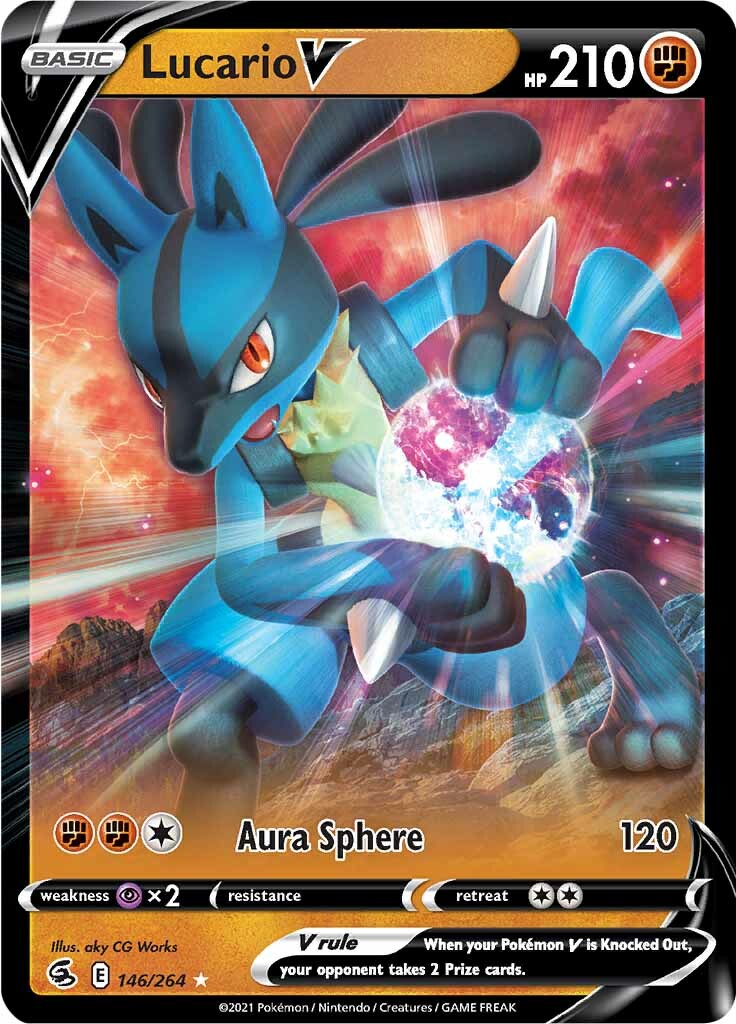 Lucario V (146/264) (Jumbo Card) [Sword & Shield: Fusion Strike] | Exor Games New Glasgow