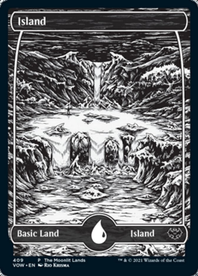 Island (The Moonlit Lands) (Foil Etched) [Innistrad: Crimson Vow Promos] | Exor Games New Glasgow