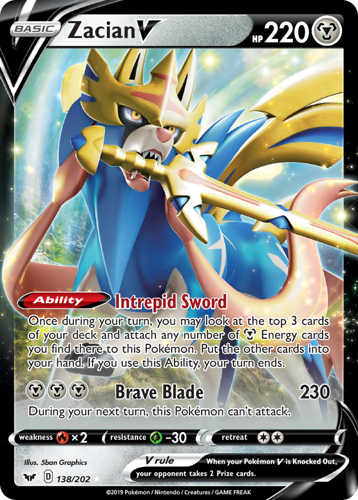 Zacian V (138/202) [Sword & Shield: Base Set] | Exor Games New Glasgow