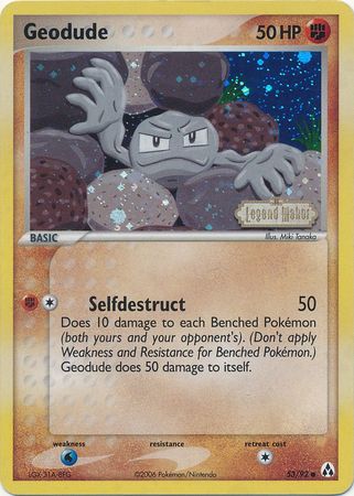 Geodude (53/92) (Stamped) [EX: Legend Maker] | Exor Games New Glasgow