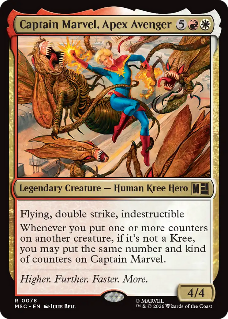 Captain Marvel, Apex Avenger (Surge Foil) [Marvel Super Heroes Commander] | Exor Games New Glasgow