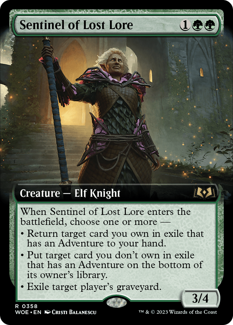 Sentinel of Lost Lore (Extended Art) [Wilds of Eldraine] | Exor Games New Glasgow