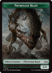 Phyrexian Beast //Manifest Double-Sided Token [Duskmourn: House of Horror Commander Tokens] | Exor Games New Glasgow