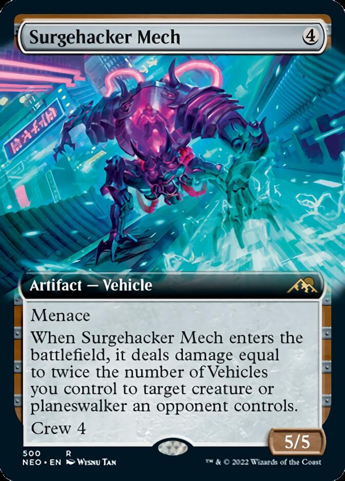 Surgehacker Mech (Extended Art) [Kamigawa: Neon Dynasty] | Exor Games New Glasgow