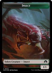 Insect (0043) (Ripple Foil) // Zombie Double-Sided Token [Modern Horizons 3 Tokens] | Exor Games New Glasgow