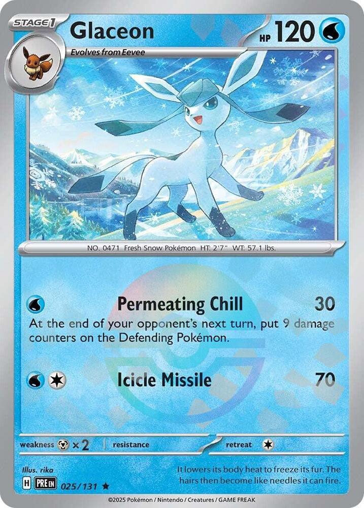 Glaceon (025/131) (Poke Ball Pattern) [Scarlet & Violet: Prismatic Evolutions] | Exor Games New Glasgow