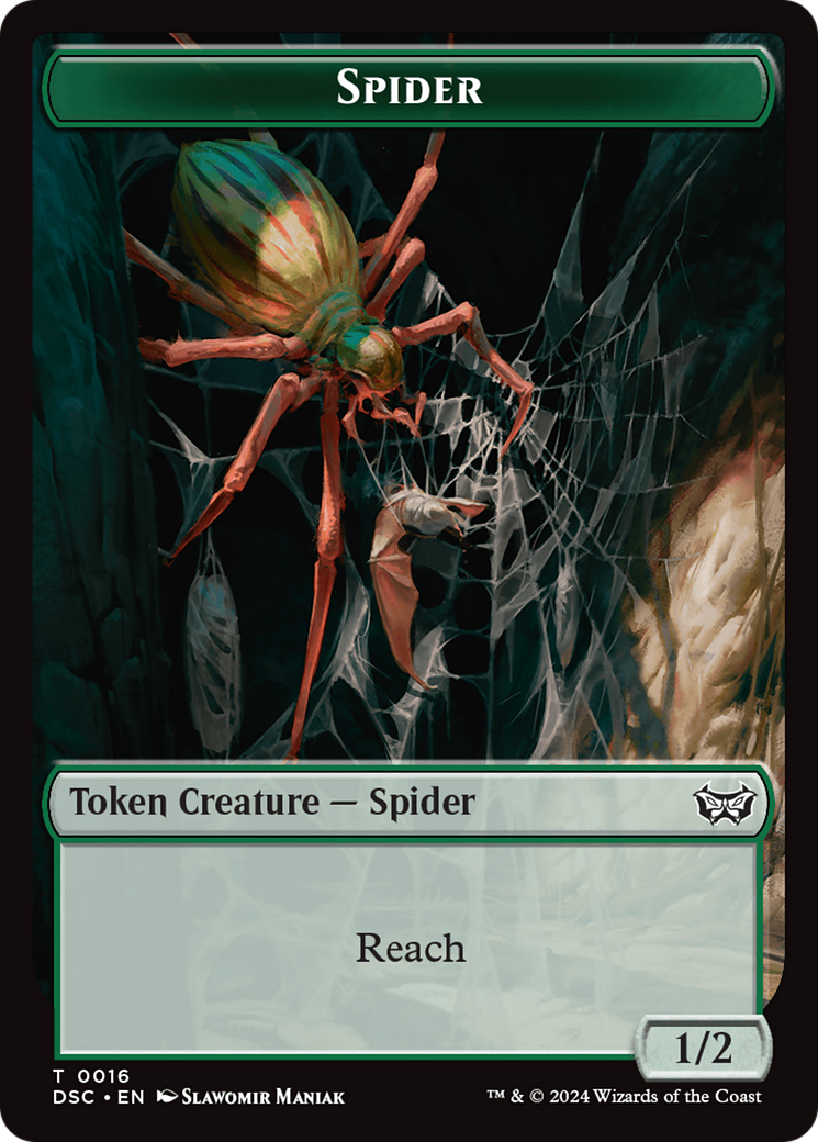 Insect (0012) // Spider Double-Sided Token [Duskmourn: House of Horror Commander Tokens] | Exor Games New Glasgow