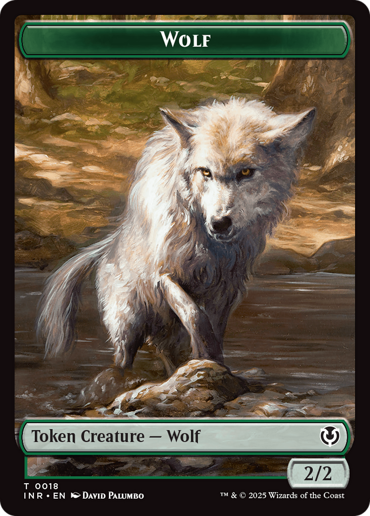 Wolf (0018) // Emblem - Arlinn, Embraces by the Moon Double-Sided Token [Innistrad Remastered Tokens] | Exor Games New Glasgow