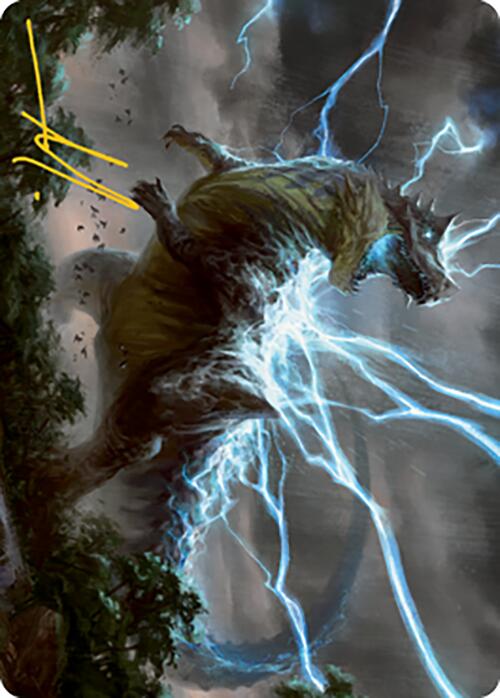 Thrasta, Tempest's Roar Art Card (41) (Gold-Stamped Signature) [Modern Horizons 2 Art Series] | Exor Games New Glasgow