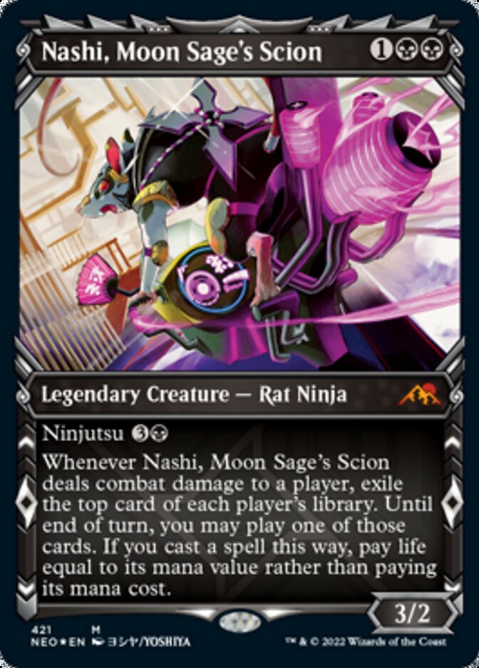 Nashi, Moon Sage's Scion (Showcase) (Foil Etched) [Kamigawa: Neon Dynasty] | Exor Games New Glasgow