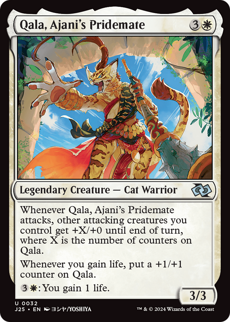 Qala, Ajani's Pridemate (Anime) [Foundations Jumpstart] | Exor Games New Glasgow