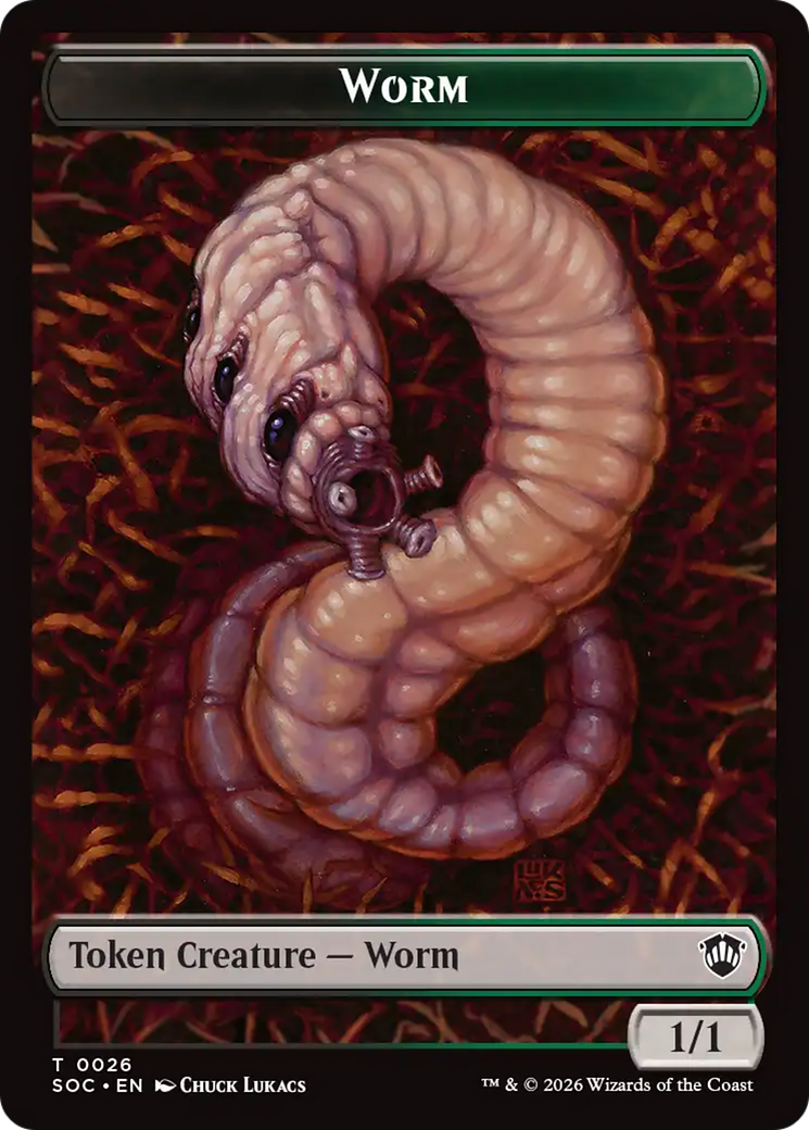 Eldrazi Spawn // Worm Double-Sided Token [Secrets of Strixhaven Commander Tokens] | Exor Games New Glasgow