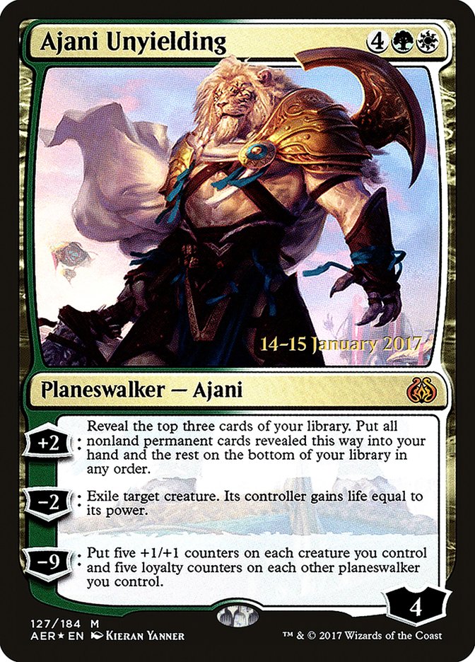 Ajani Unyielding [Aether Revolt Prerelease Promos] | Exor Games New Glasgow