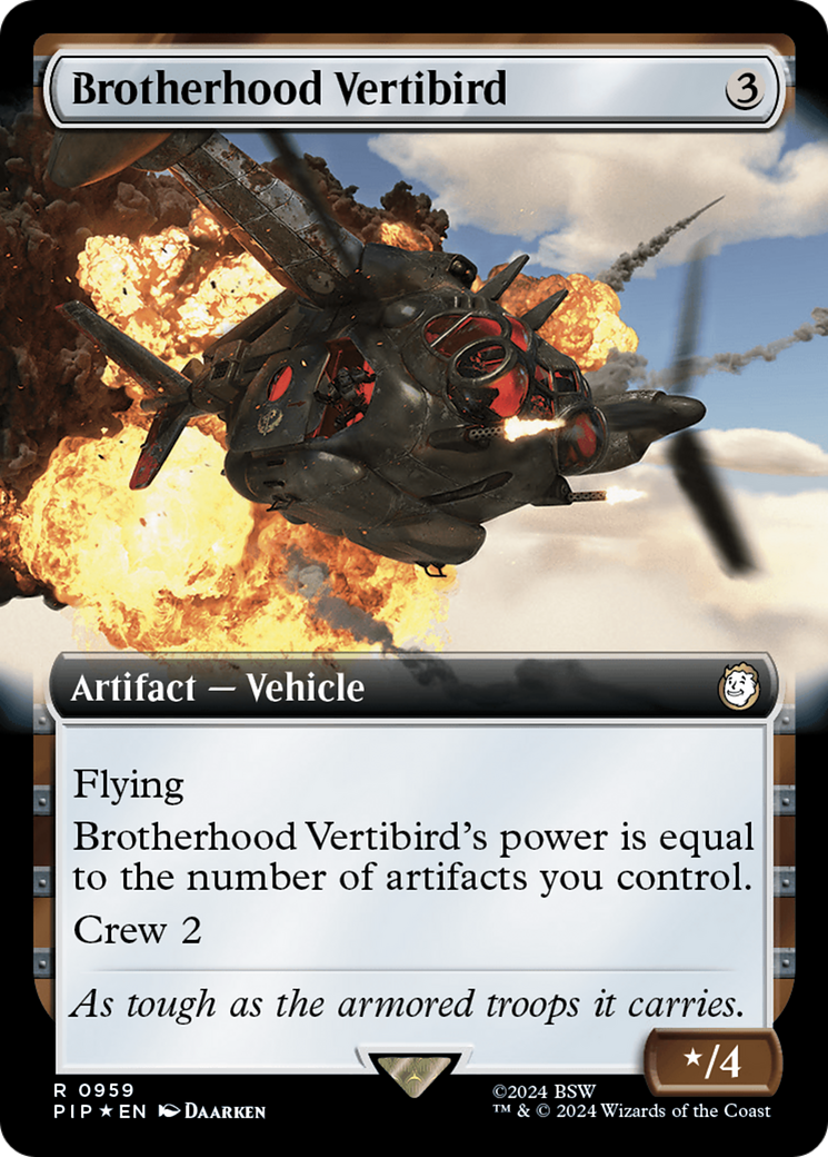 Brotherhood Vertibird (Extended Art) (Surge Foil) [Fallout] | Exor Games New Glasgow