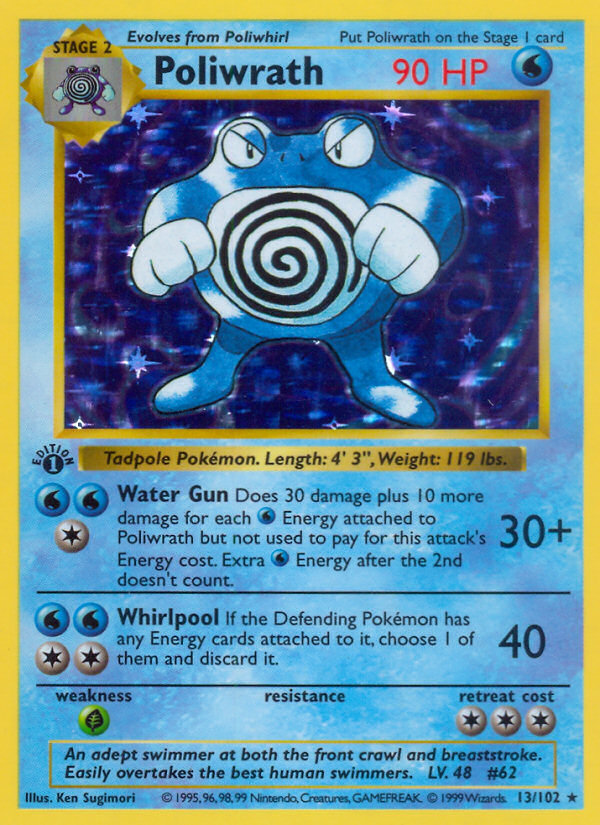 Poliwrath (13/102) (Shadowless) [Base Set 1st Edition] | Exor Games New Glasgow
