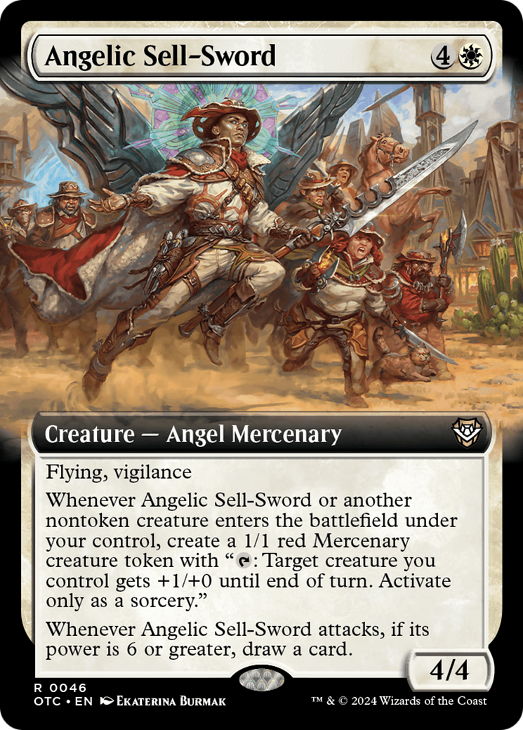 Angelic Sell-Sword (Extended Art) [Outlaws of Thunder Junction Commander] | Exor Games New Glasgow