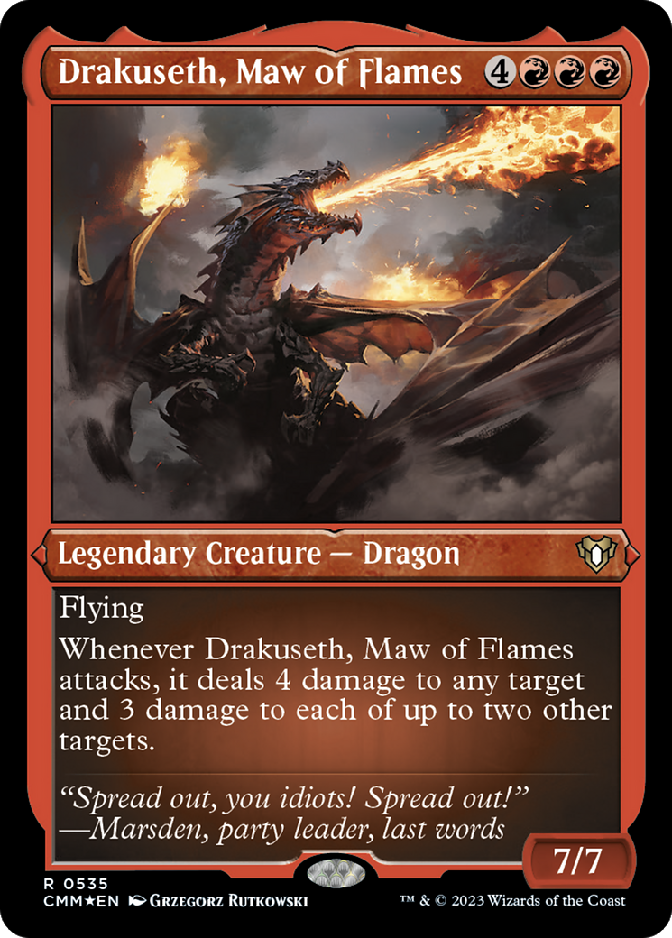 Drakuseth, Maw of Flames (Foil Etched) [Commander Masters] | Exor Games New Glasgow