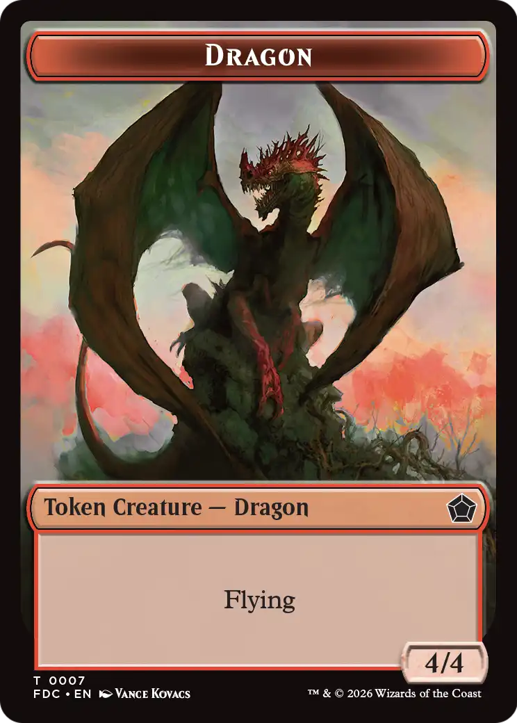 Dragon (0007) // Treasure Double-Sided Token [Foundations Commander Tokens] | Exor Games New Glasgow