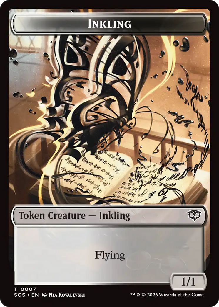 Inkling (0007) // Spirit (0011) Double-Sided Token [Secrets of Strixhaven Tokens] | Exor Games New Glasgow