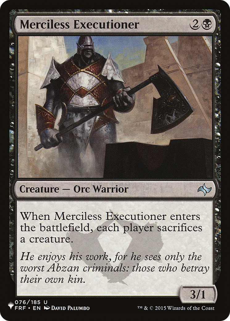 Merciless Executioner [The List Reprints] | Exor Games New Glasgow