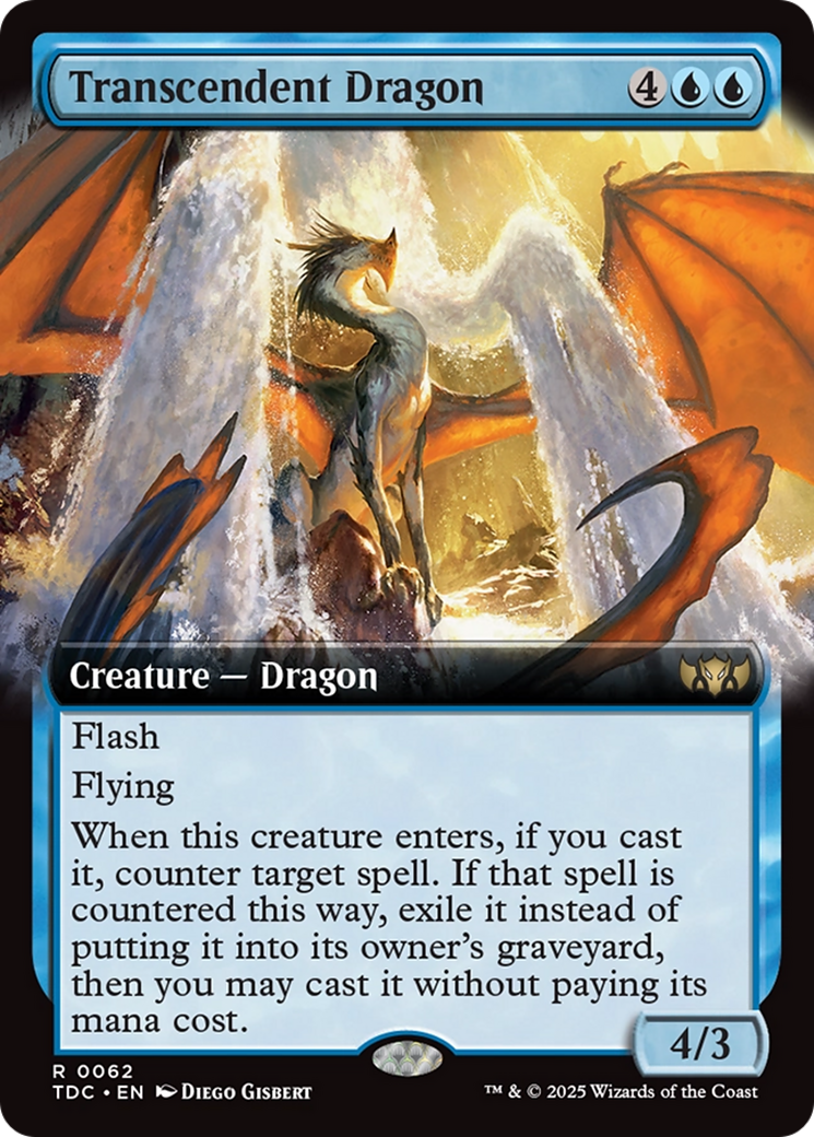 Transcendent Dragon (Extended Art) [Tarkir: Dragonstorm Commander] | Exor Games New Glasgow