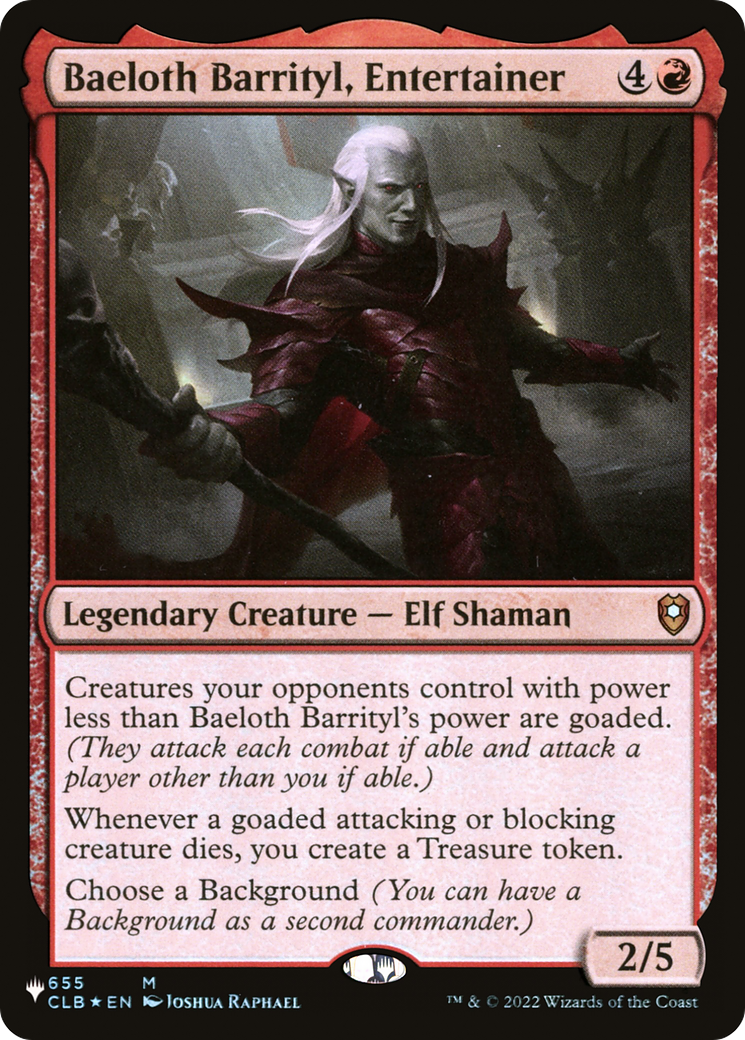 Baeloth Barrityl, Entertainer [The List] | Exor Games New Glasgow