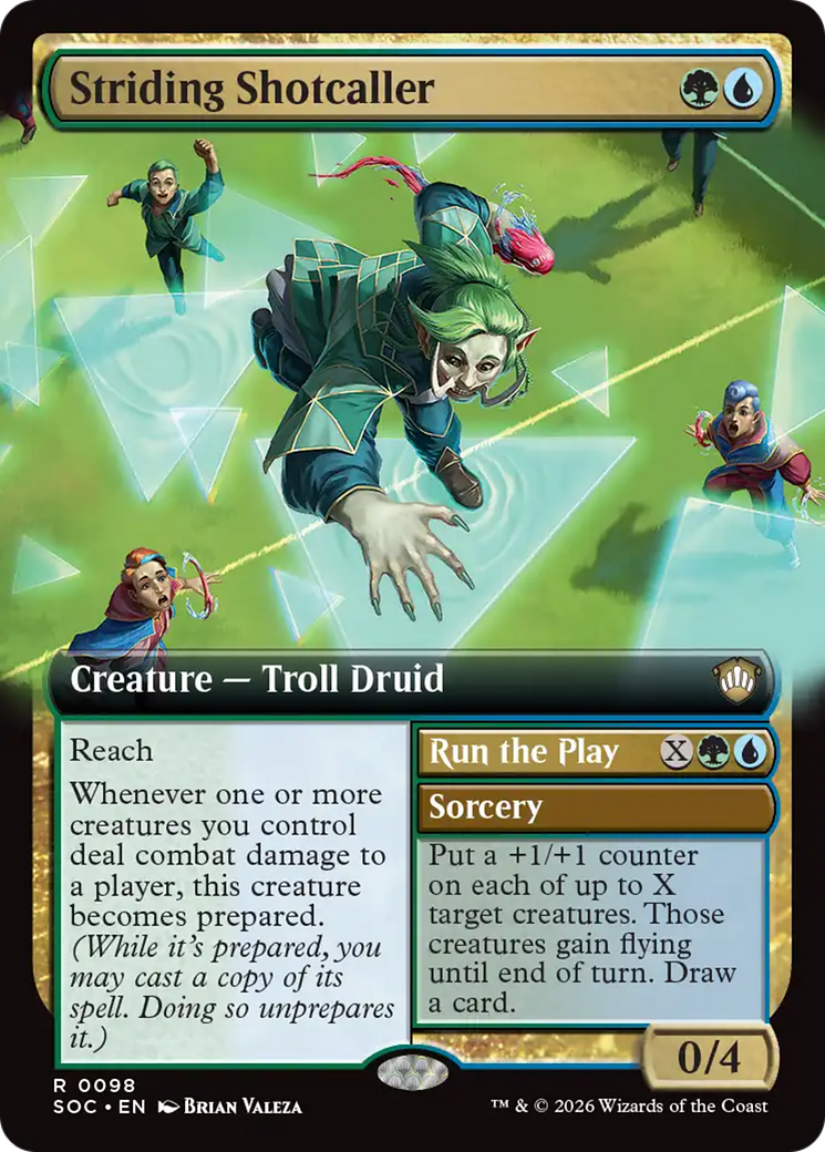 Striding Shotcaller (Extended Art) [Secrets of Strixhaven Commander] | Exor Games New Glasgow