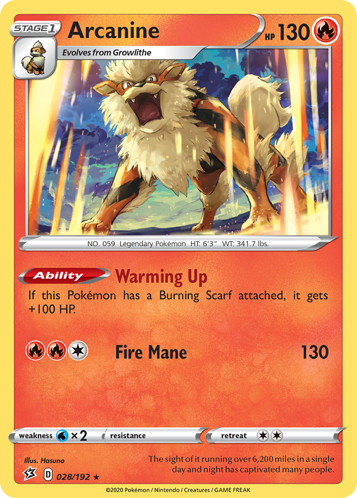 Arcanine (028/192) [Sword & Shield: Rebel Clash] | Exor Games New Glasgow