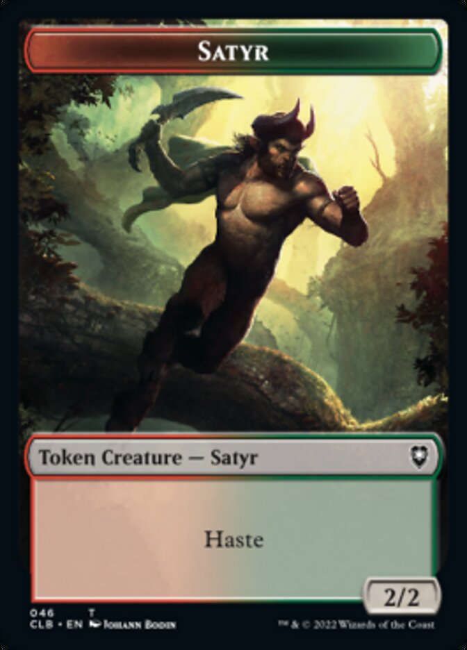 Satyr // Beast Double-Sided Token [Commander Legends: Battle for Baldur's Gate Tokens] | Exor Games New Glasgow
