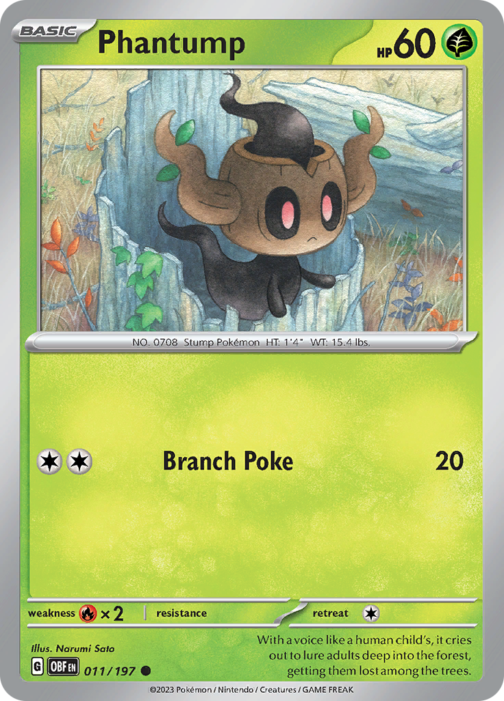 Phantump (011/197) [Scarlet & Violet: Obsidian Flames] | Exor Games New Glasgow