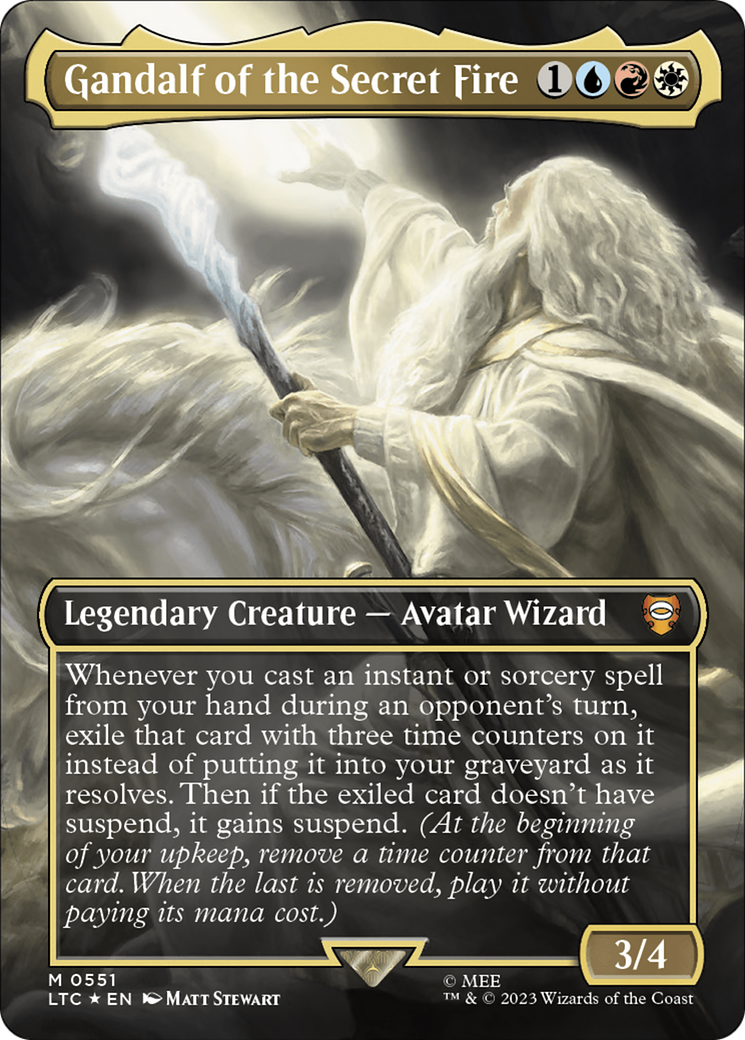 Gandalf of the Secret Fire (Borderless) (Surge Foil) [The Lord of the Rings: Tales of Middle-Earth Commander] | Exor Games New Glasgow